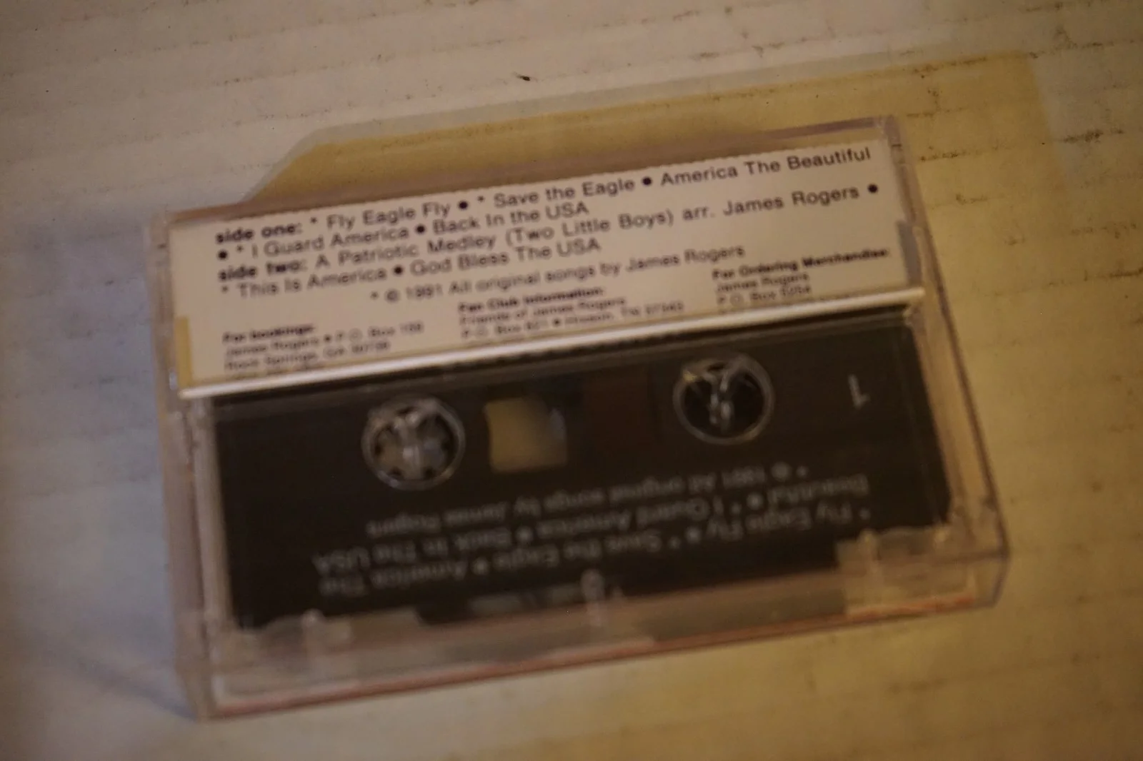 James Rogers Fly Eagle Fly signed Cassette Tape 1991 God Bless The USA Vg++, изображение 2