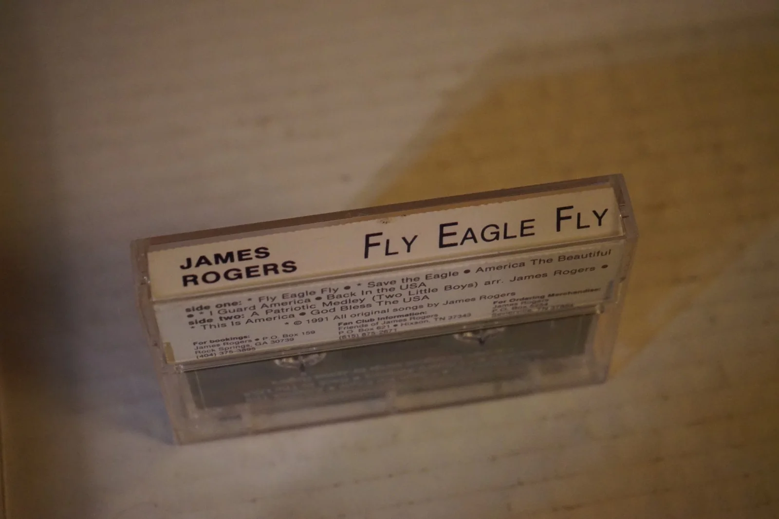 James Rogers Fly Eagle Fly signed Cassette Tape 1991 God Bless The USA Vg++, изображение 3