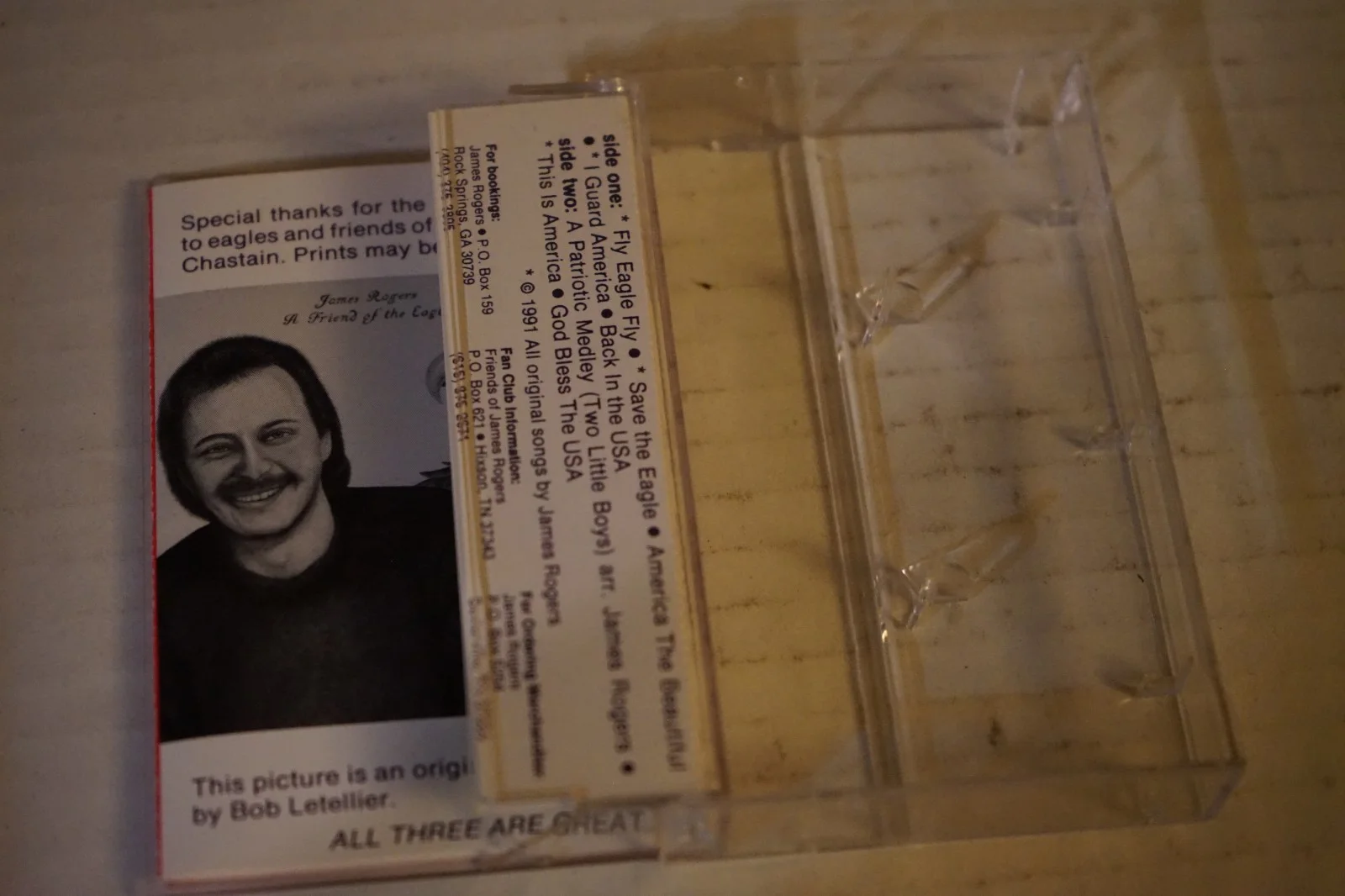 James Rogers Fly Eagle Fly signed Cassette Tape 1991 God Bless The USA Vg++, изображение 4