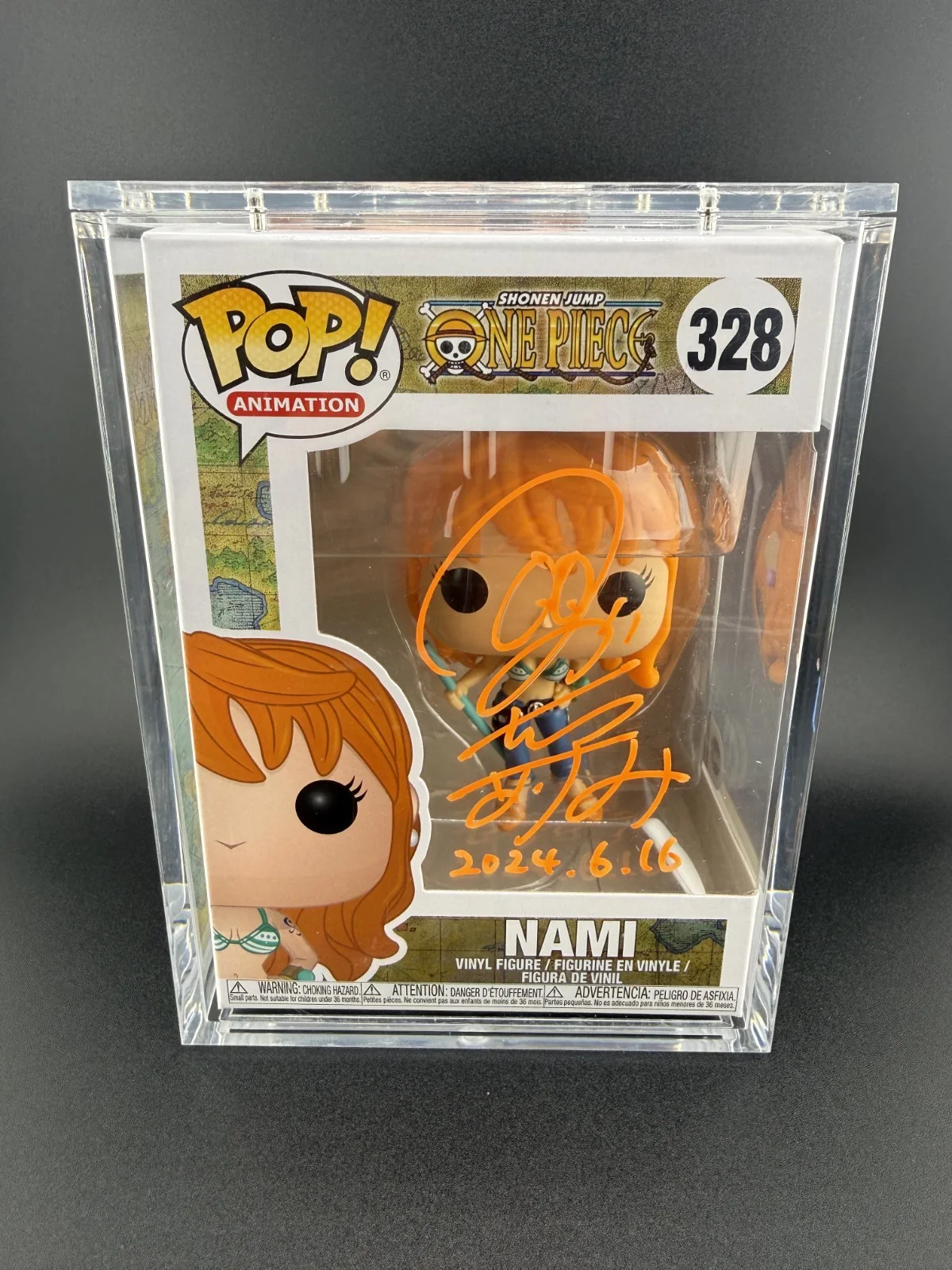 Akemi Okamura — Nami (One Piece) - Signed by AKEMI OKAMURA (JAPANESE VA) w/ SWAU - Funko Pop, изображение 2