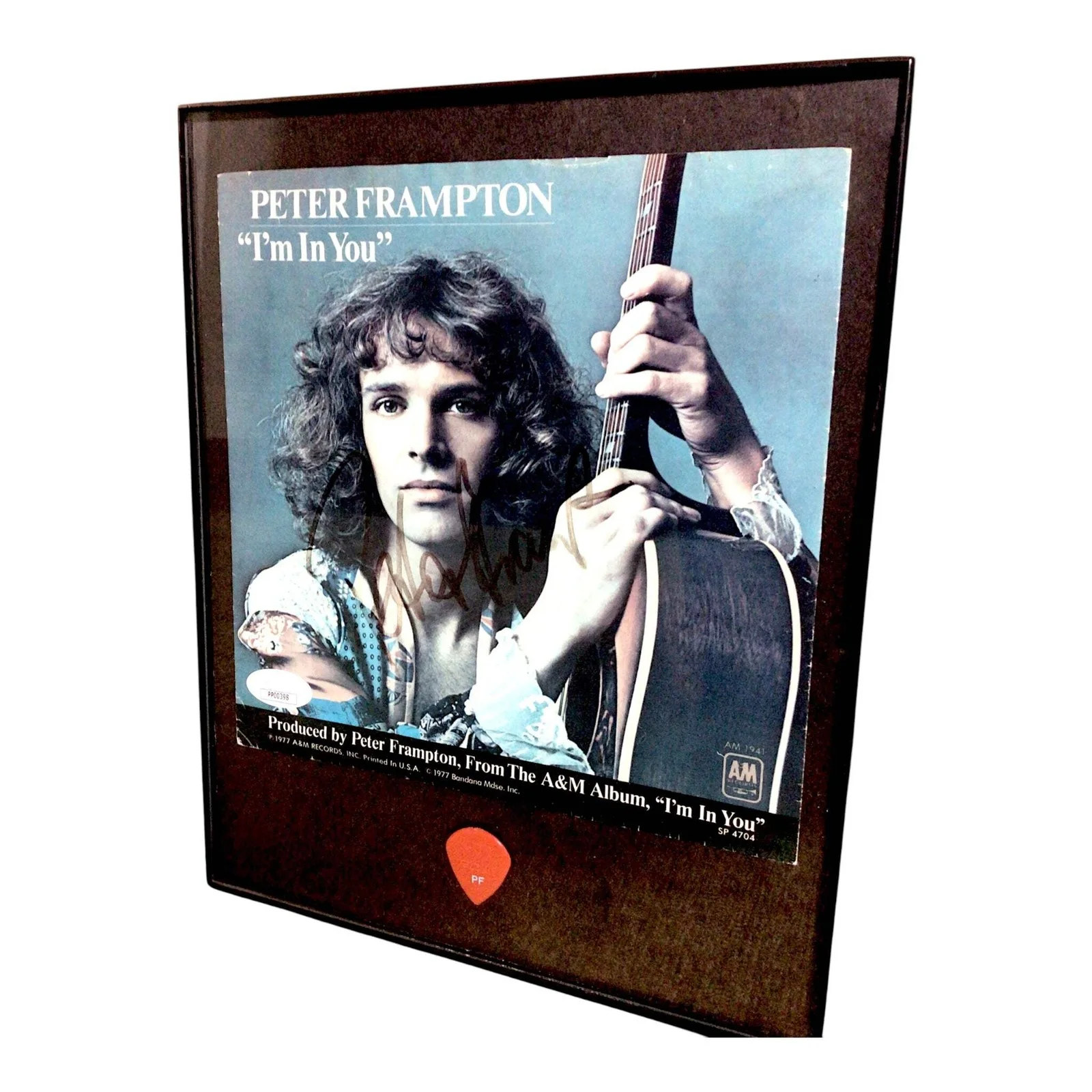 Peter Frampton — Peter Frampton Signed "I'm In You" Framed 8-Track & Guitar Pick (JSA Certified), image 2