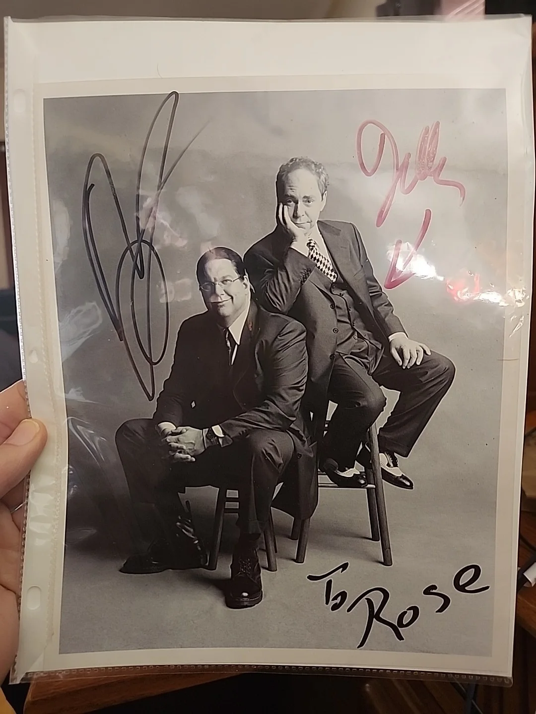 Penn, Teller — Penn and Teller Signed Autographed 8 x 10 Photo Magicians Entertainers A, image 2