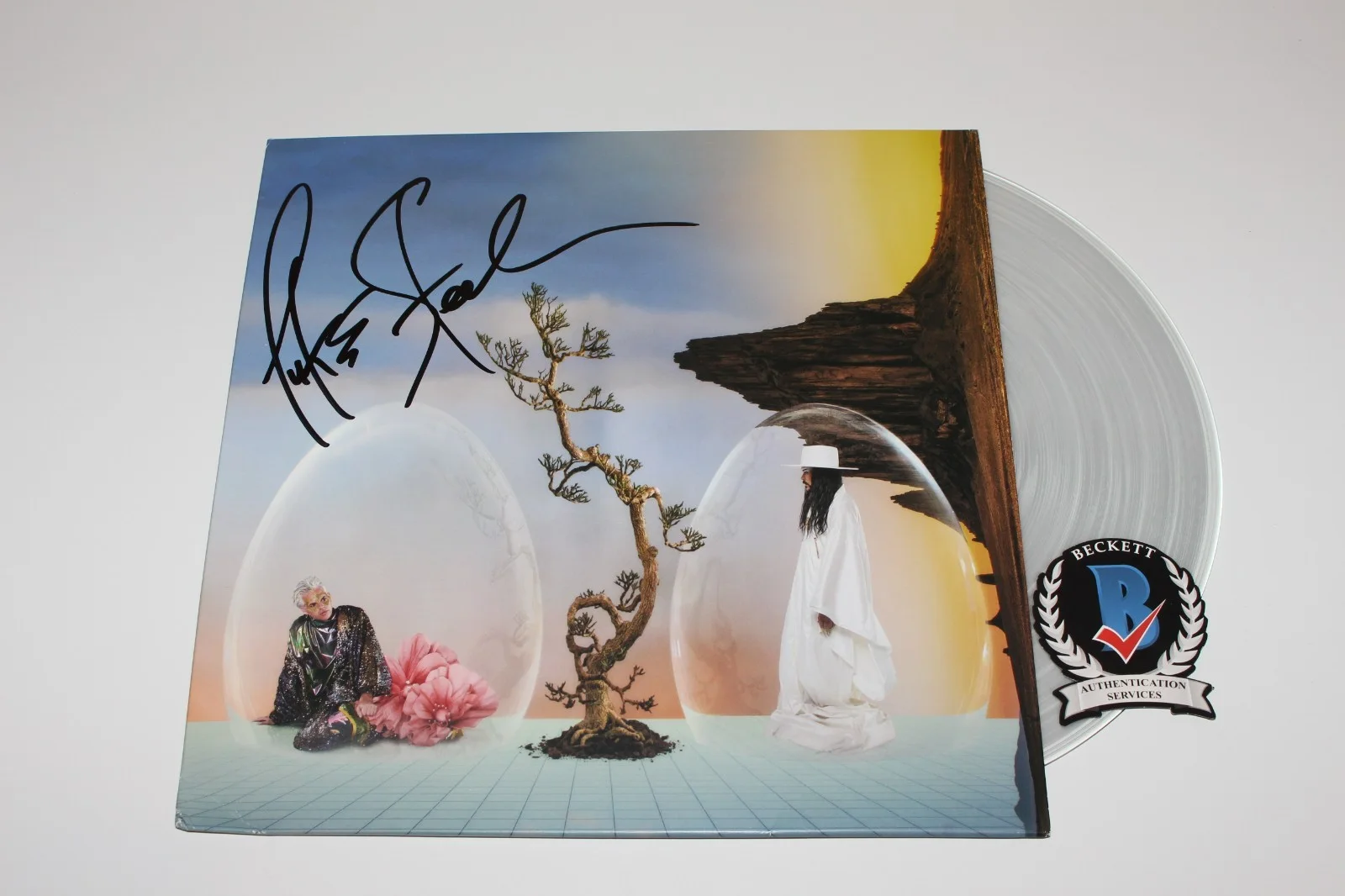 LUKE STEELE SIGNED EMPIRE OF THE SUN 'ASK THAT GOD' ALBUM VINYL LP BECKETT COA, изображение 3