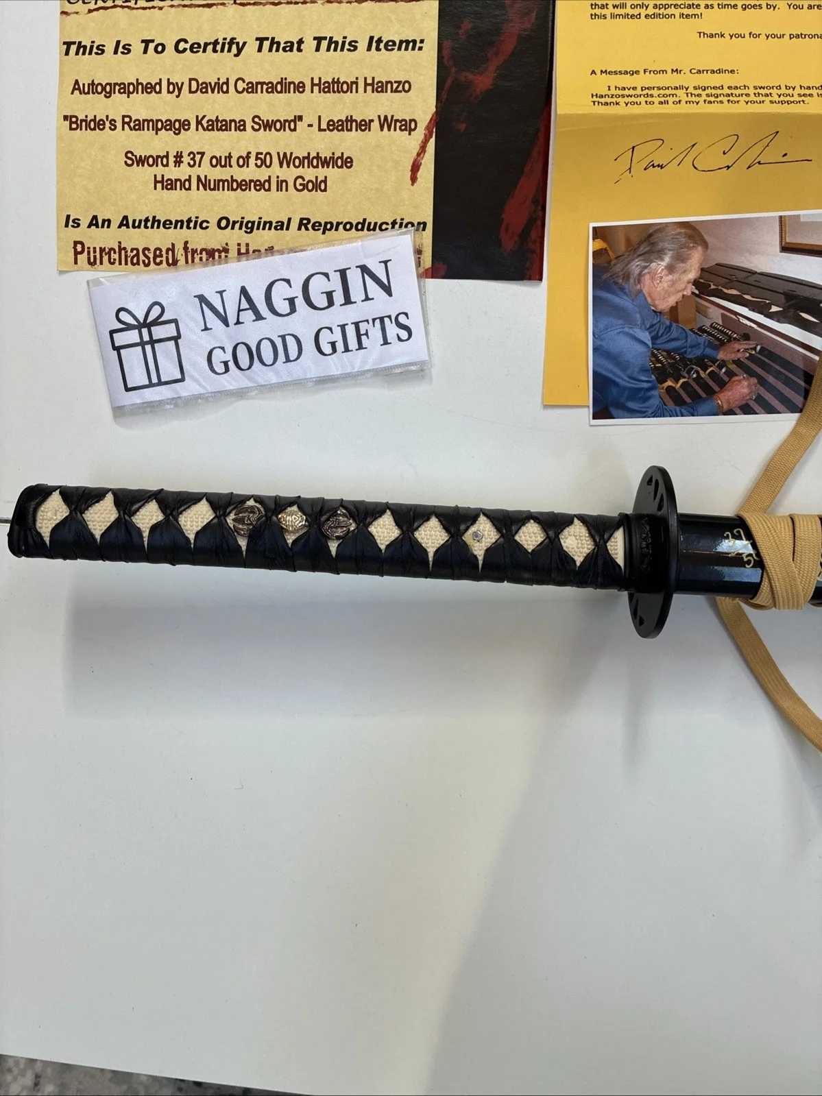 David Carradine — Bride’s Rampage Signed KatanaSword David Carradine 37/50 Hattori Hanzo Kill Bill, изображение 2