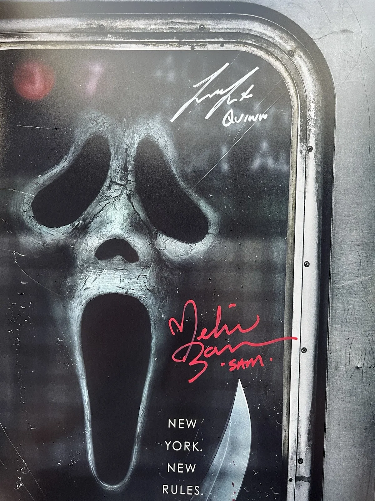 Melissa Barrera — Melissa Barrera Liana Liberato Dual Signed Scream 11x17 Photo JSA COA Ghostface, image 3