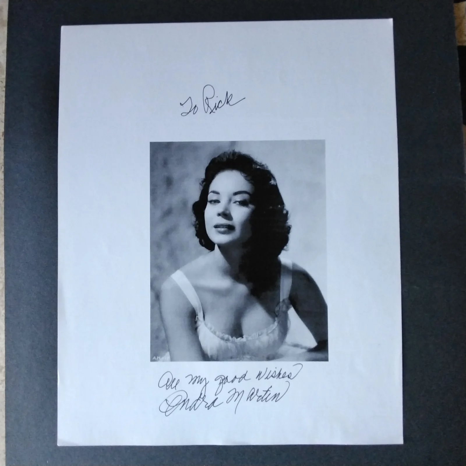 Andra Martin SIGNED Photo 50s TV Movie Actress Up Periscope Yellowstone Kelly, изображение 2