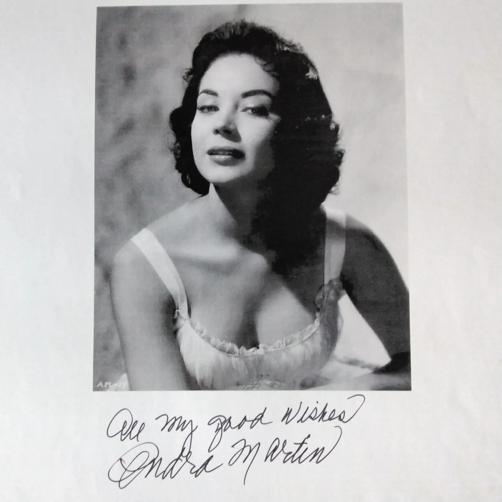 Andra Martin SIGNED Photo 50s TV Movie Actress Up Periscope Yellowstone Kelly, изображение 3