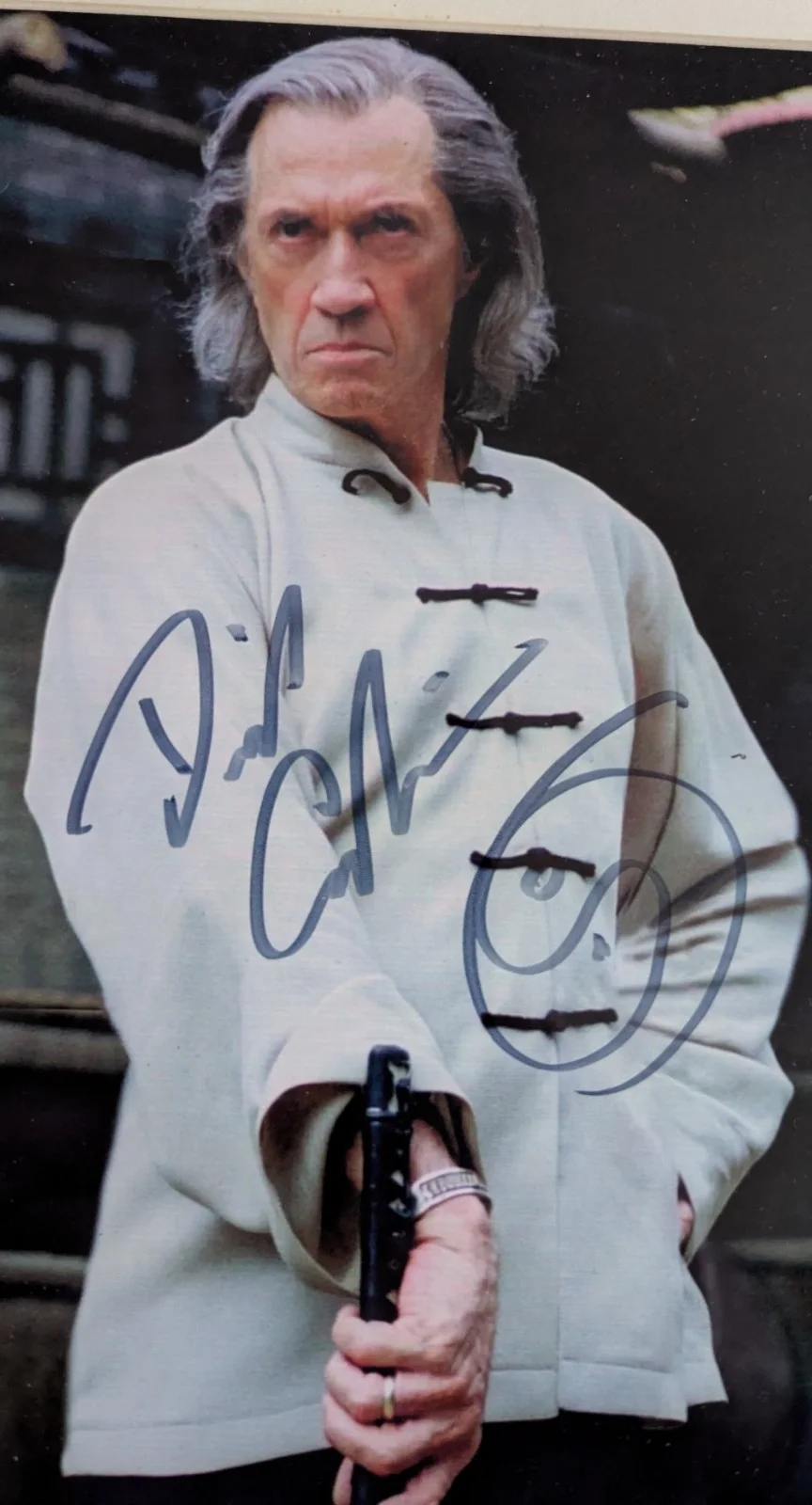 Framed 32cm x 40cm , autographed Signed photograph of actor David Carradine., image 4