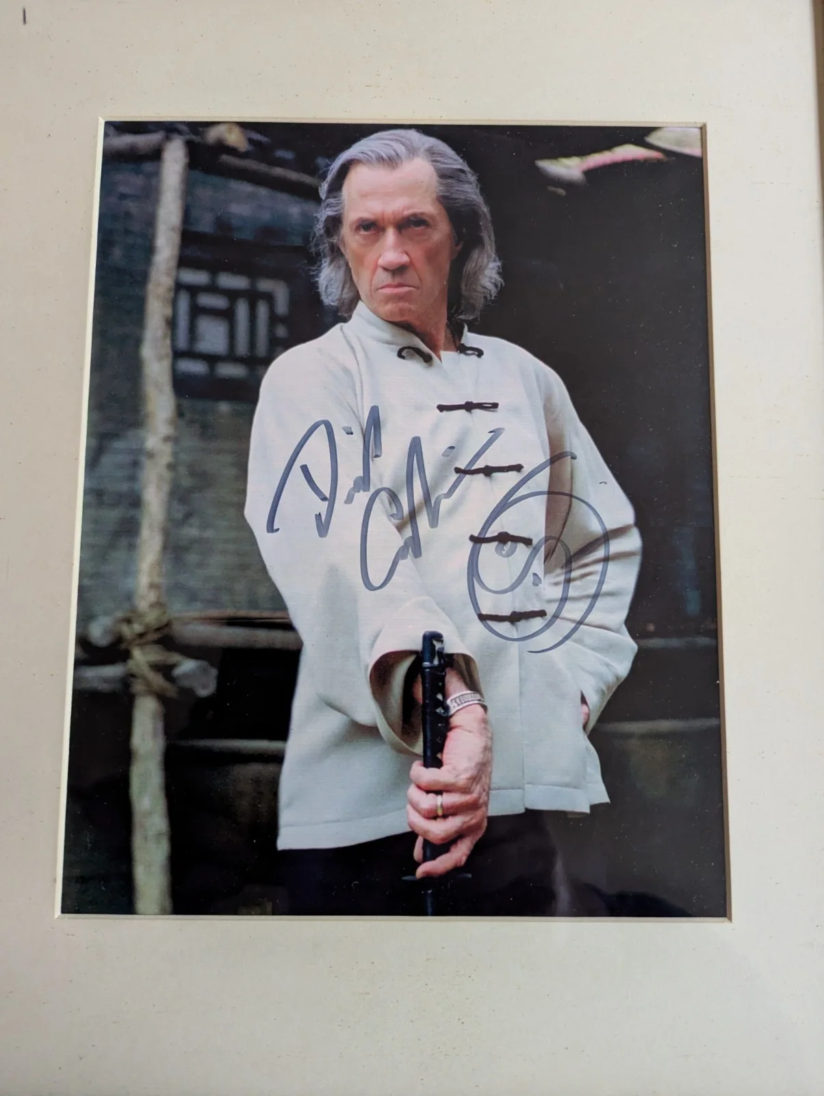 Framed 32cm x 40cm , autographed Signed photograph of actor David Carradine., image 5