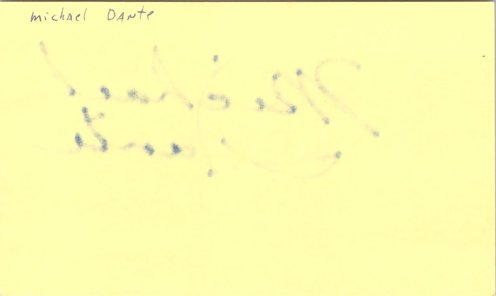 Michael Dante — Michael Dante Signed 3x5 Index Card General Hospital Autographed, image 2