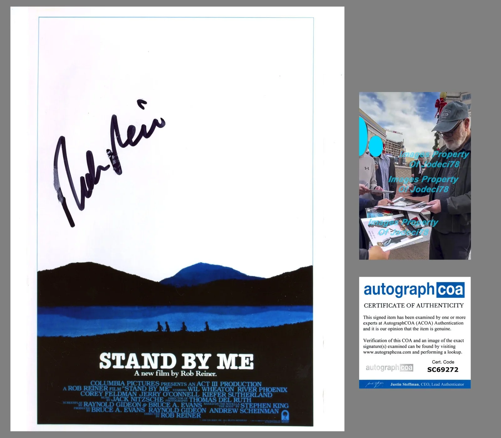 Rob Reiner — Rob Reiner Director Signed STAND BY ME 8x10 Photo Poster EXACT Proof ACOA