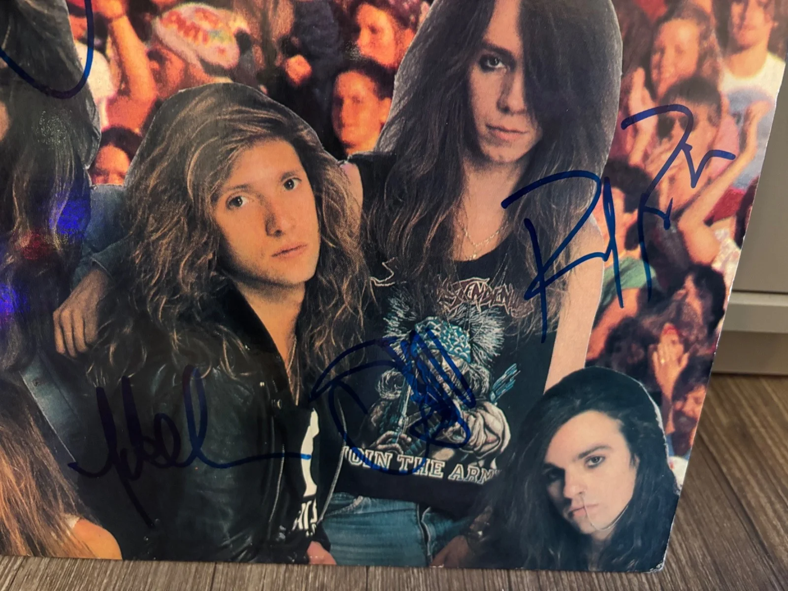 SKID ROW SIGNED AUTOGRAPHED LP VINYL HIT THE SKIDS X4 RARE SEBASTIAN BACH SNAKE, изображение 2