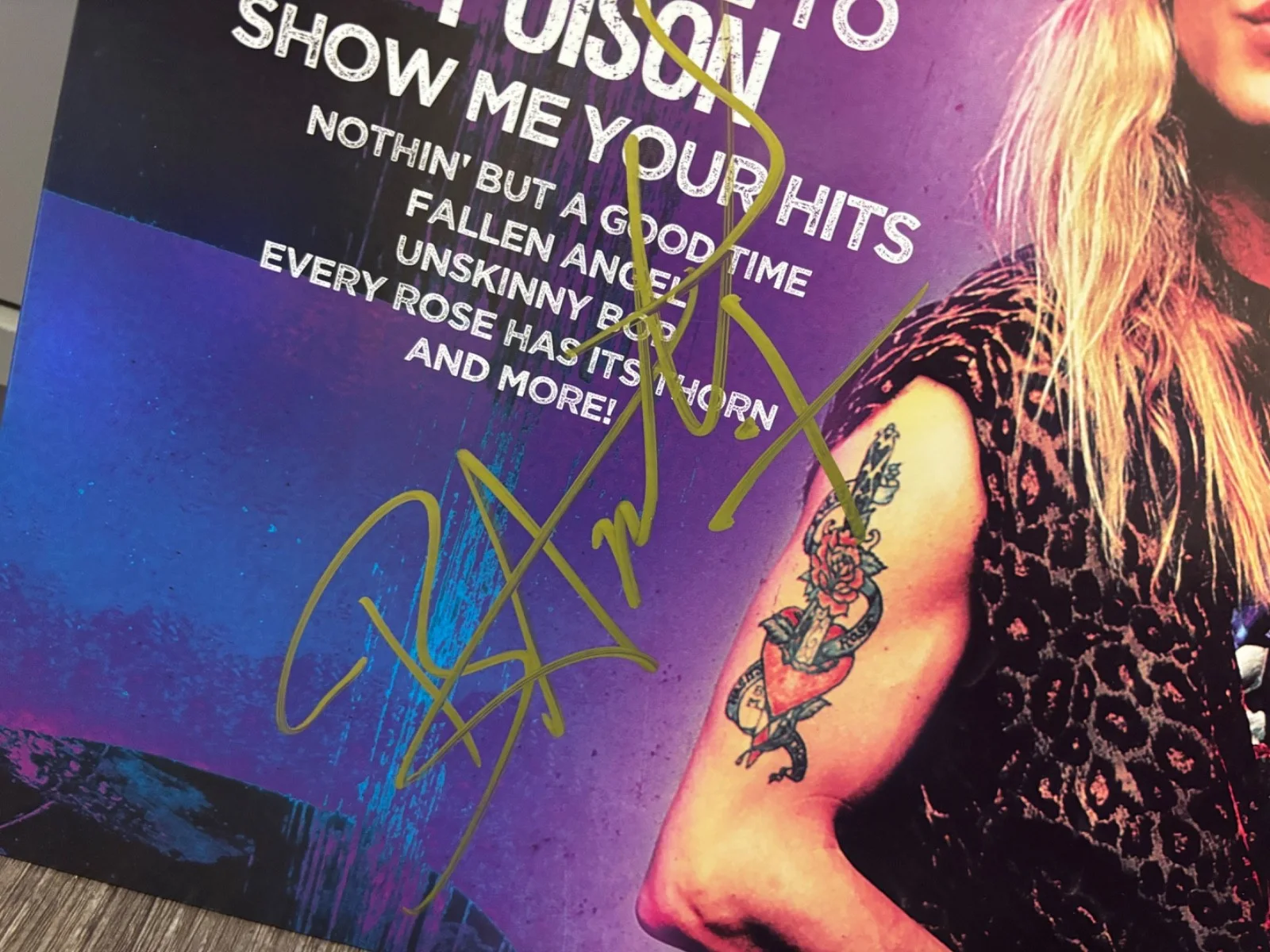 BRET MICHAELS SIGNED AUTOGRAPHED PURPLE LP VINYL A SALUTE TO POISON RARE, image 2
