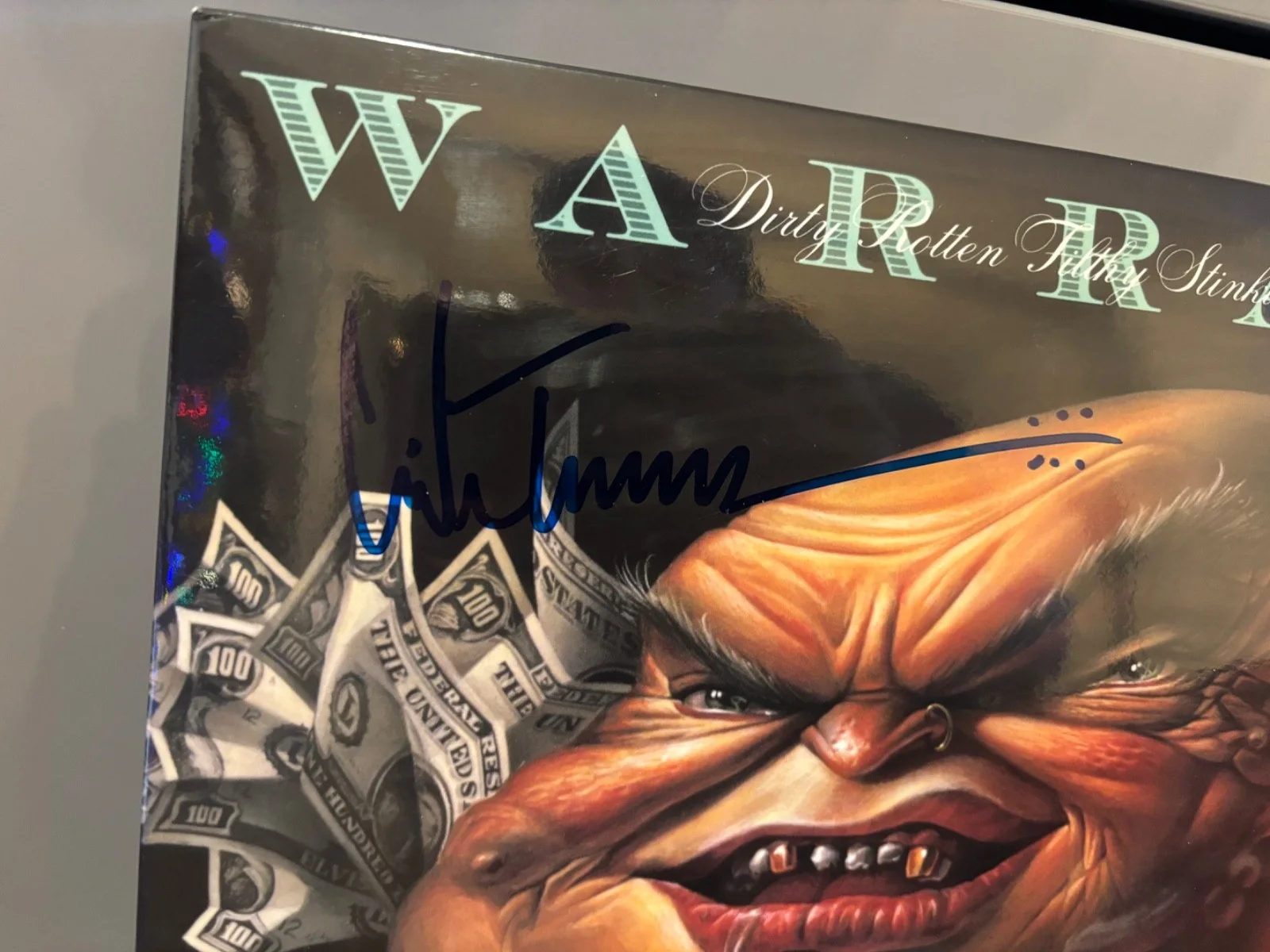 WARRANT SIGNED AUTOGRAPHED GREEN LP VINYL DIRTY ROTTEN STICKING RICH X3 RARE, изображение 2