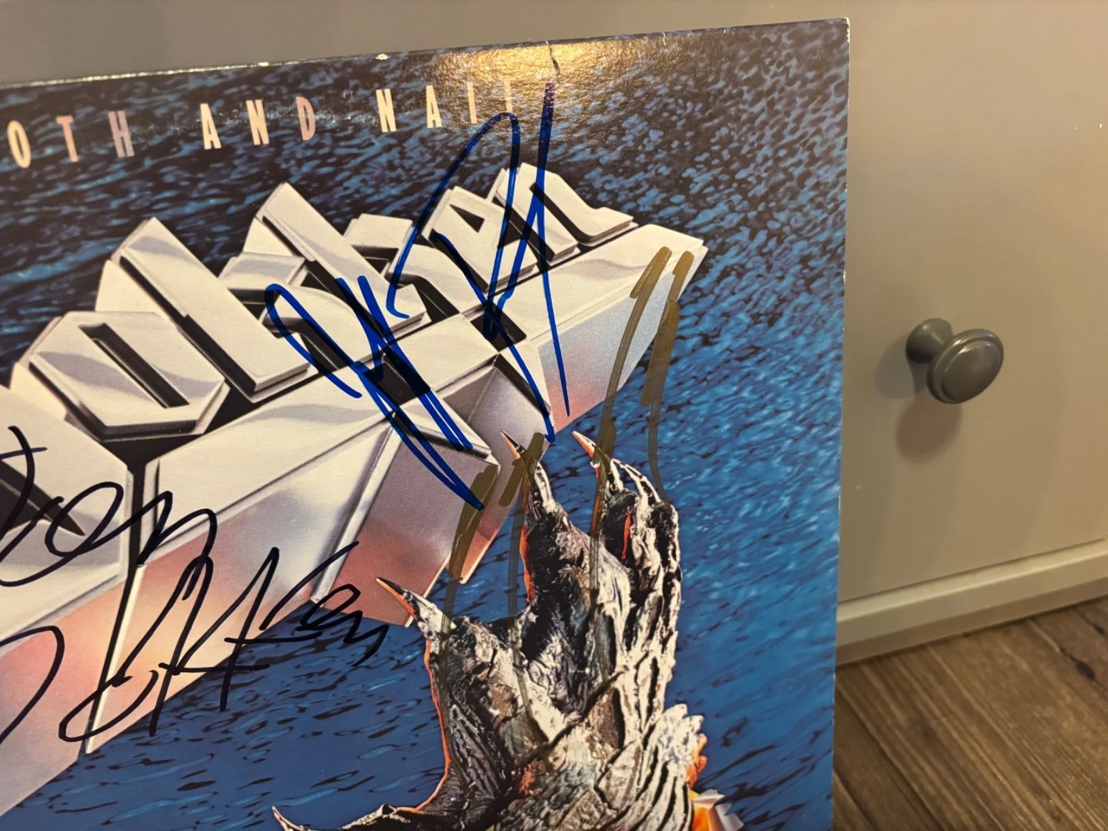 DOKKEN SIGNED AUTOGRAPHED TOOTH AND NAIL LP VINYL RARE X3 DON GEORGE JEFF, изображение 3