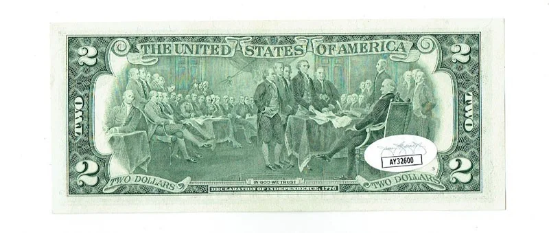 Peter Bogdanovich JSA Vintage Signed 2003 Uncirculated $2 Bill Deceased Auto, image 2