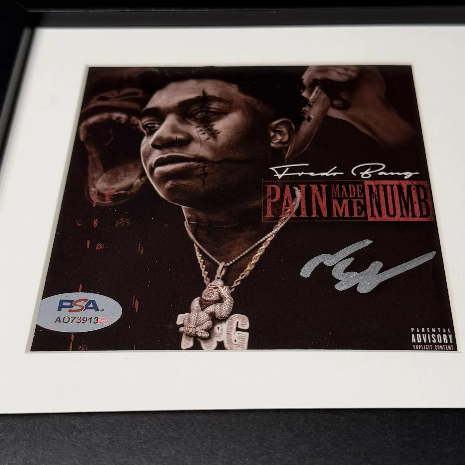FREDO BANG SIGNED PAIN MADE ME NUMB CD ALBUM AUTOGRAPH RAPPER FRAMED PSA COA, image 2