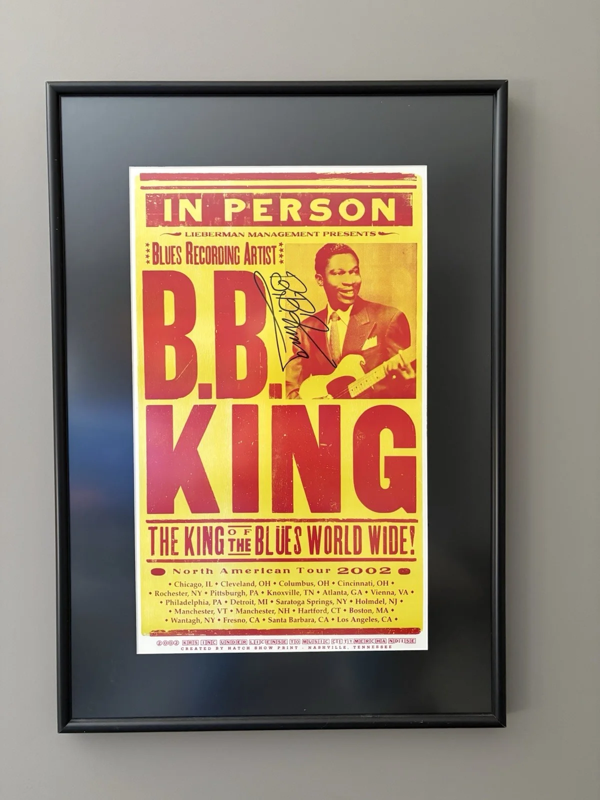 Framed & Matted Signed BB King Concert Poster, image 3