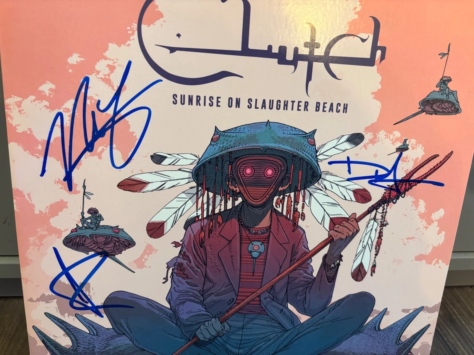CLUTCH SIGNED AUTOGRAPHED LP VINYL X3 NEIL FALLON RARE SUNRISE ON SLAUGHTER, image 2