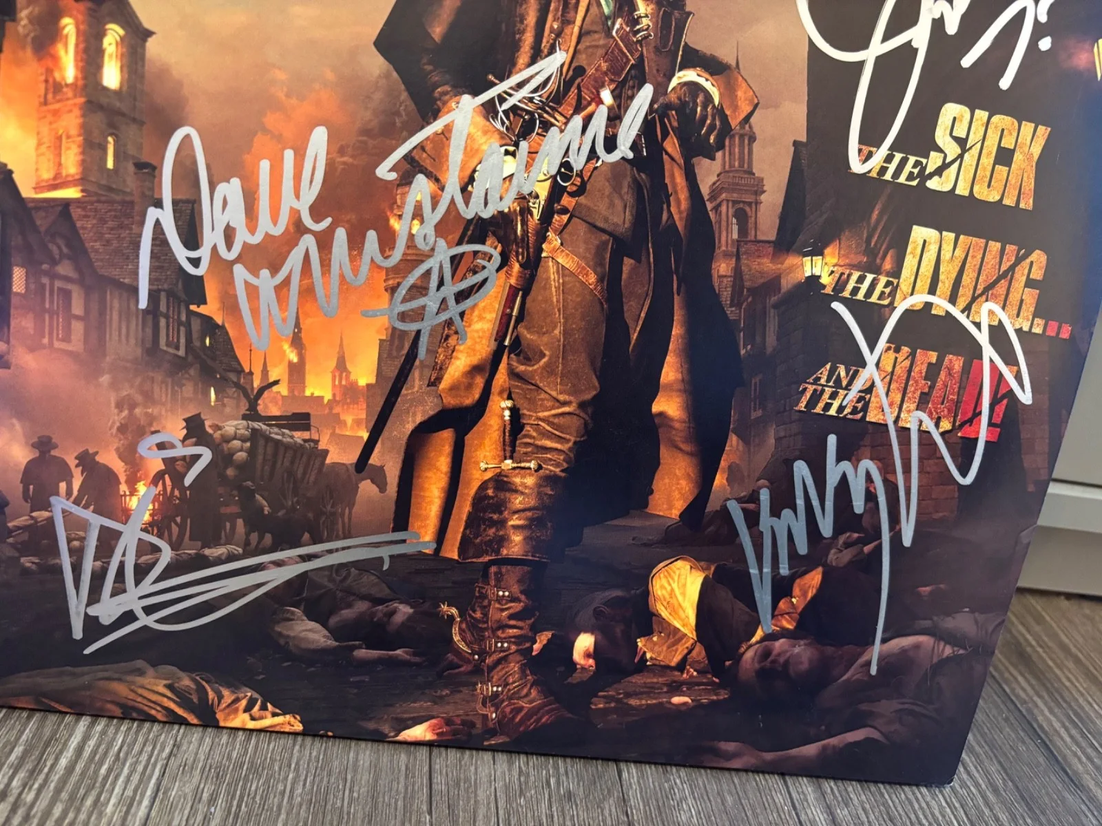 MEGADETH SIGNED AUTOGRAPHED LP VINYL X4 DAVE MUSTAINE THE SICK DYING DEAD RARE, изображение 2