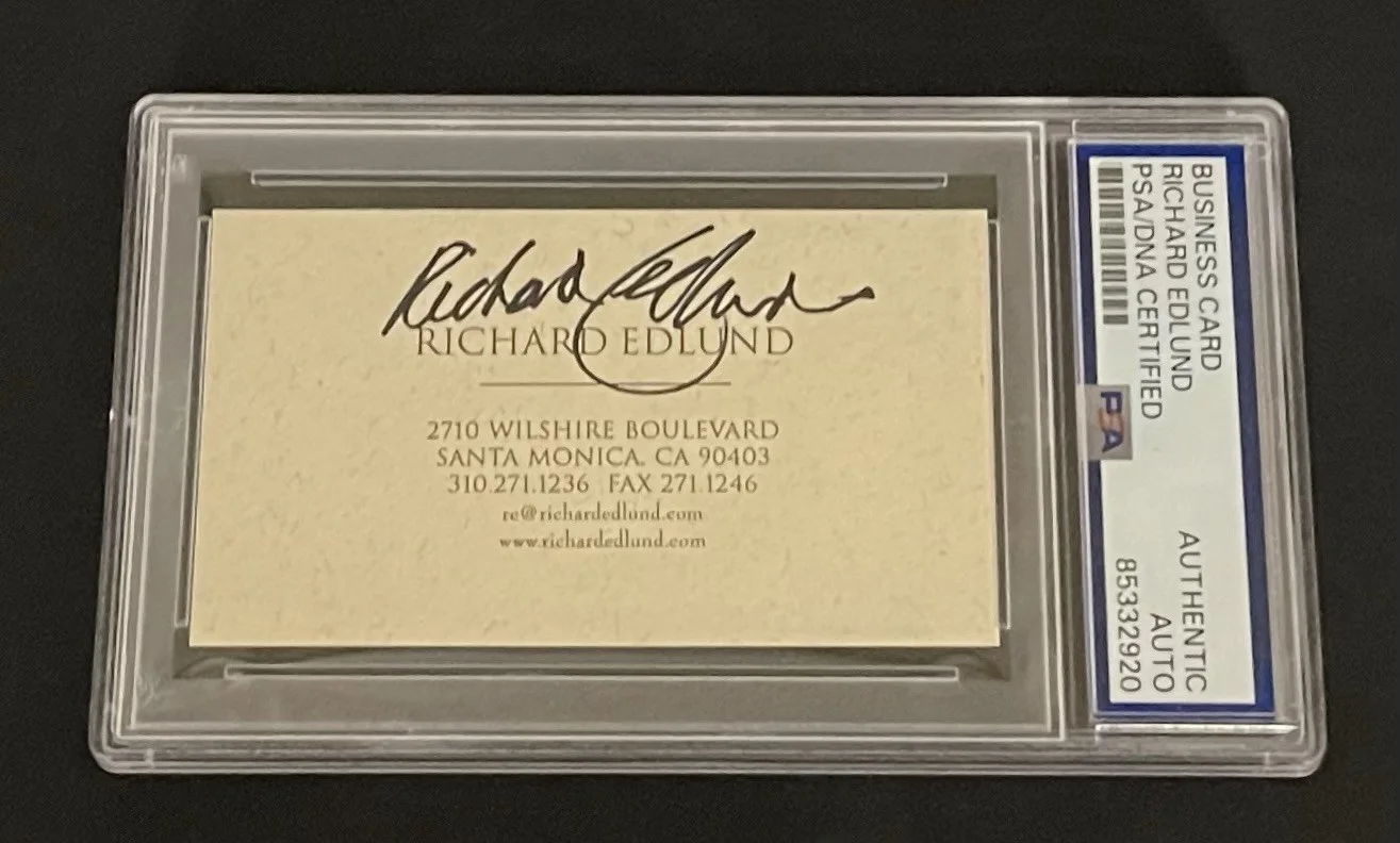 Richard Edlund — Richard Edlund Star Wars Visual Effects Signed Business Card PSA/DNA Slabbed, image 2
