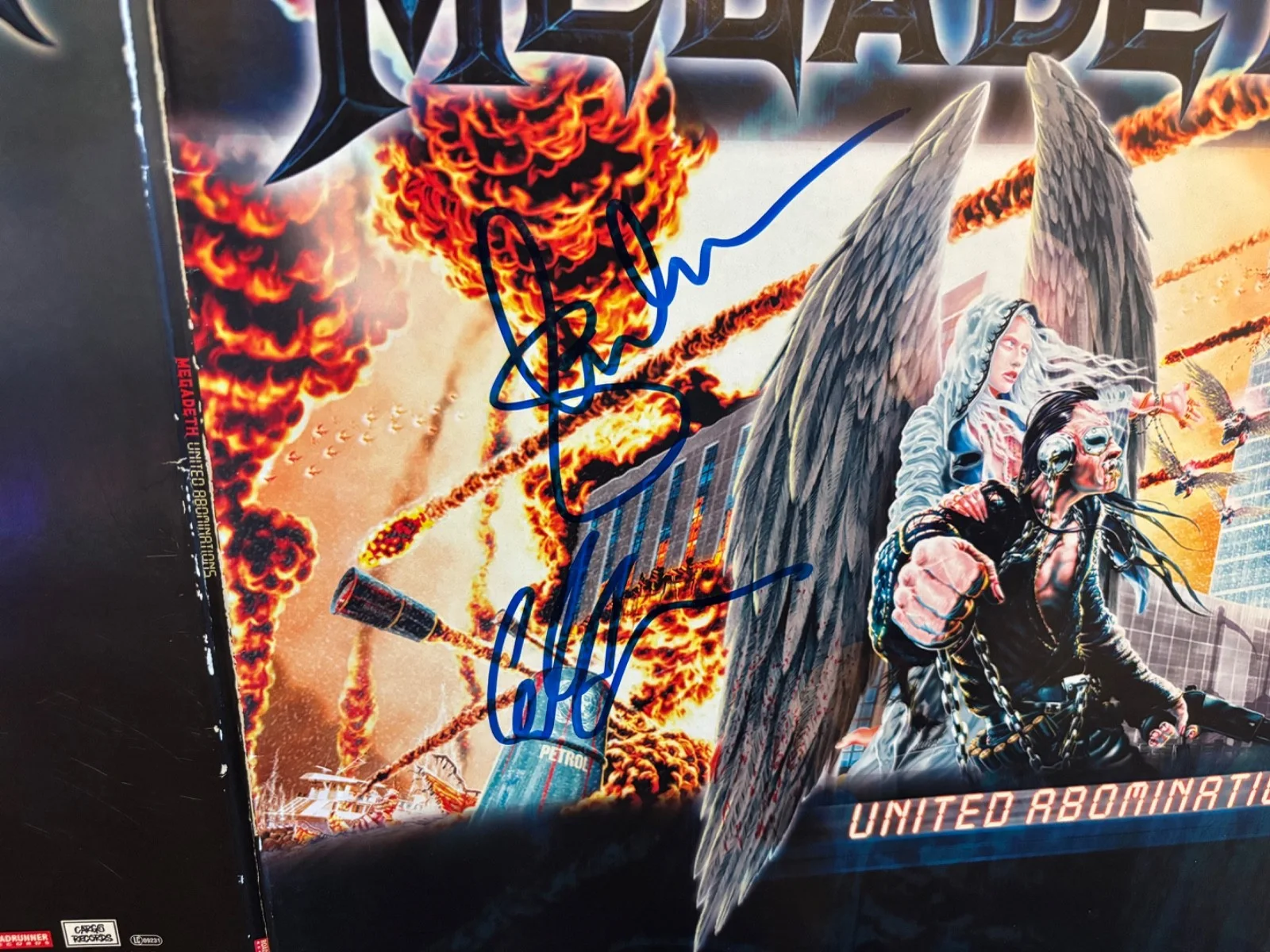 MEGADETH SIGNED AUTOGRAPHED LP VINYL UNITED ABOMINATIONS RARE X4 DAVE MUSTAINE, изображение 2