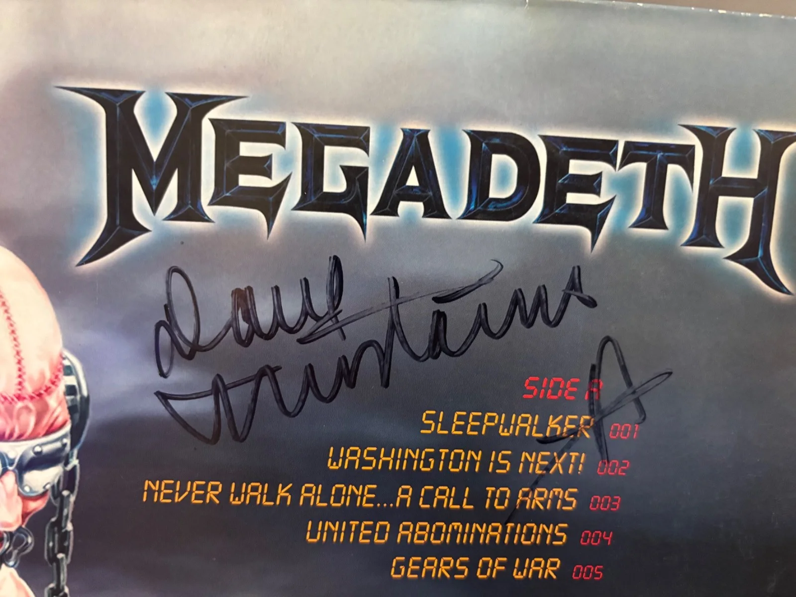 MEGADETH SIGNED AUTOGRAPHED LP VINYL UNITED ABOMINATIONS RARE X4 DAVE MUSTAINE, изображение 4