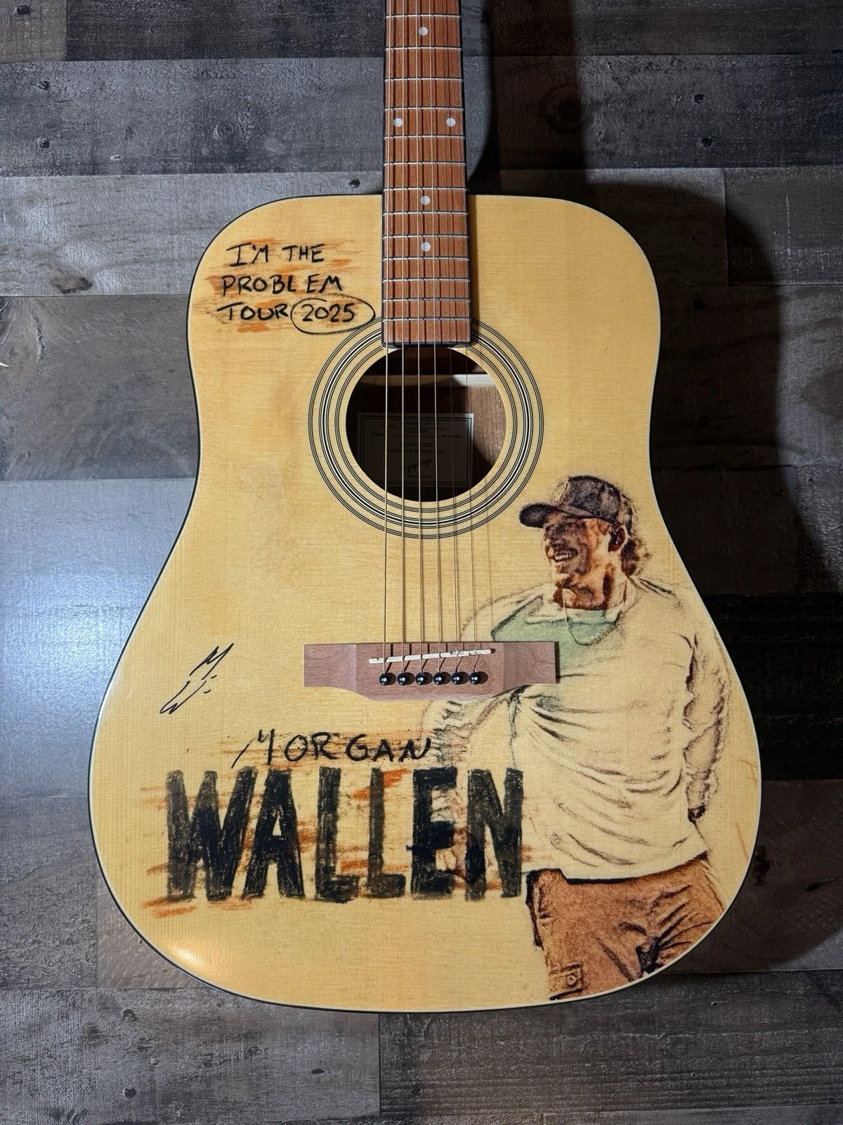 Morgan Wallen signed autographed Im The Problem Tour Official Guitar Brand New, image 2
