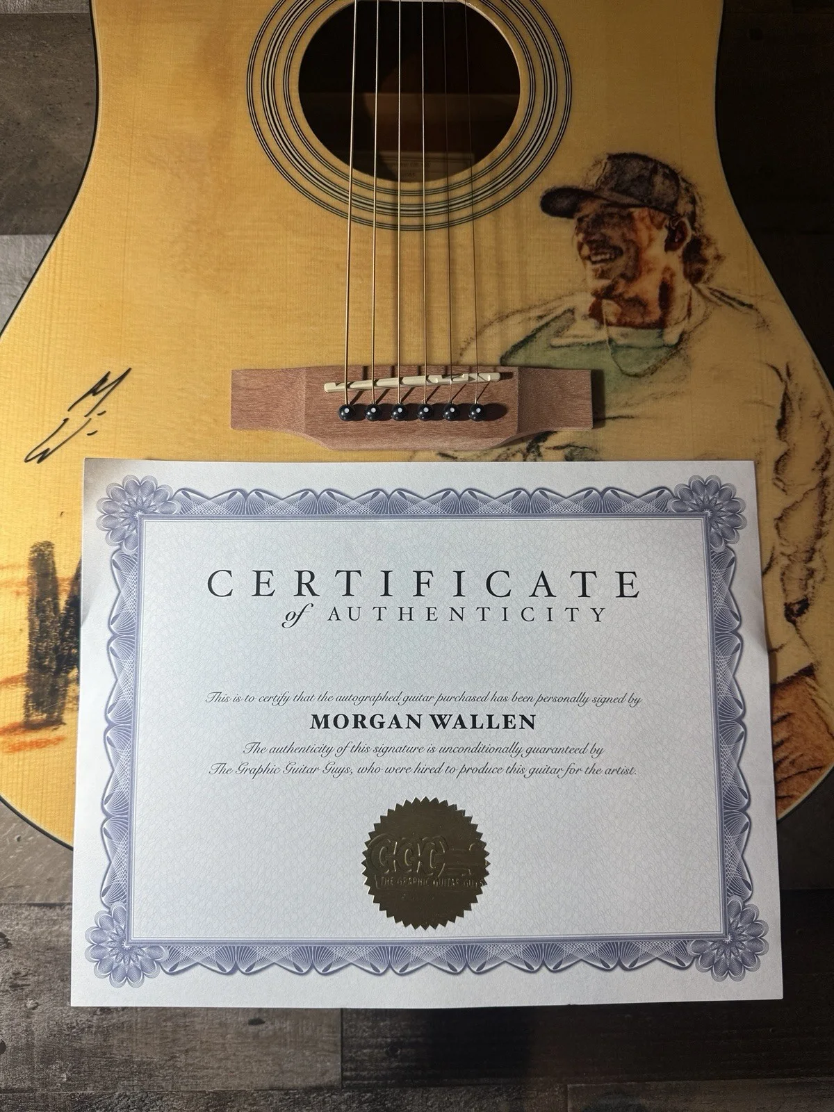 Morgan Wallen signed autographed Im The Problem Tour Official Guitar Brand New, image 4
