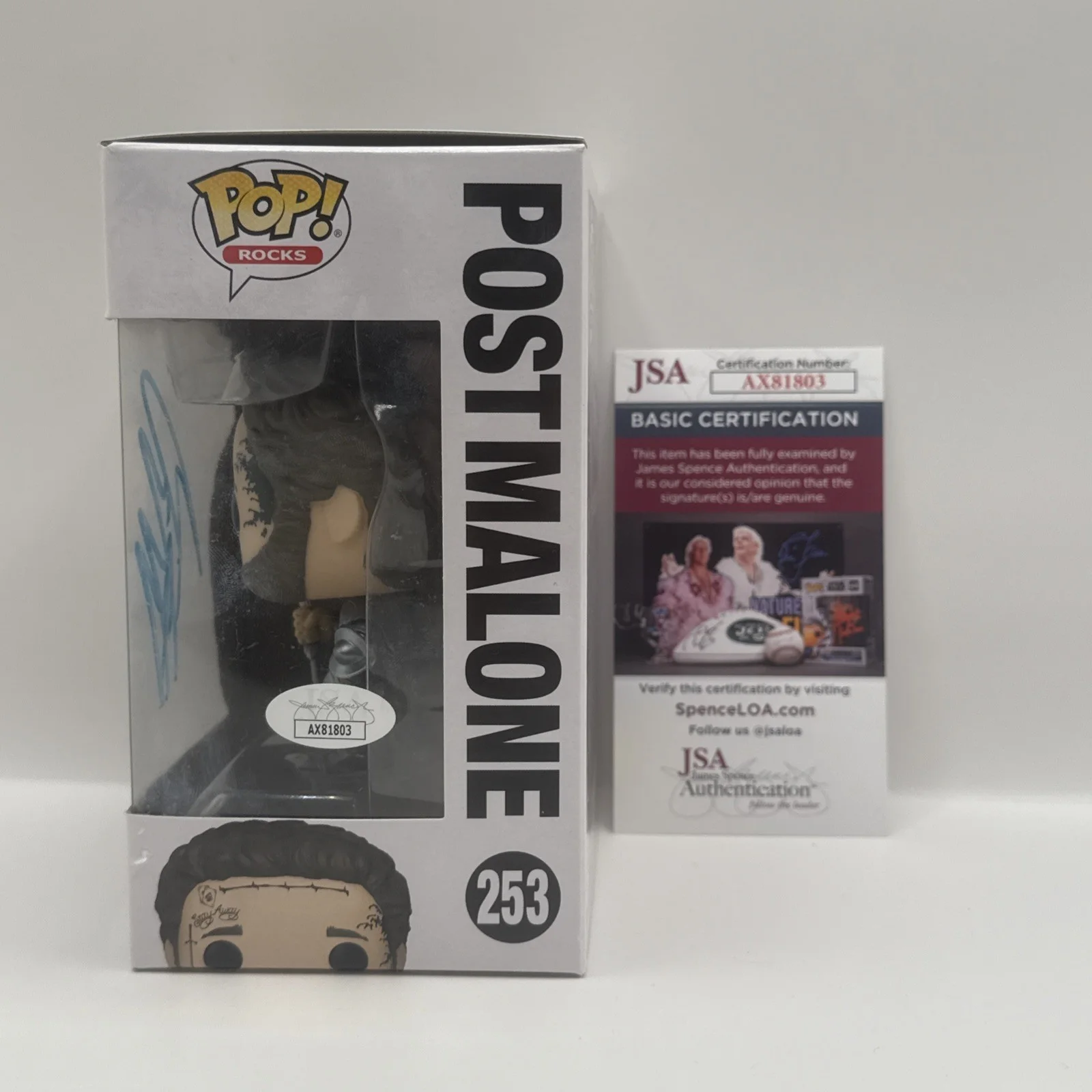 Post Malone — Post Malone Signed Funko #253 Hollywood’s Bleeding Armour JSA COA AUTO PROOF, изображение 2