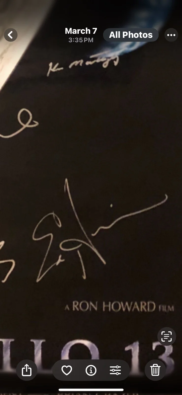 Tom Hanks, Kevin Bacon, Ed Harris, Bill Paxton — Apollo 13 poster signed by Tom Hanks Kevin Bacon Bill Paxton Ed Harris +4, изображение 5
