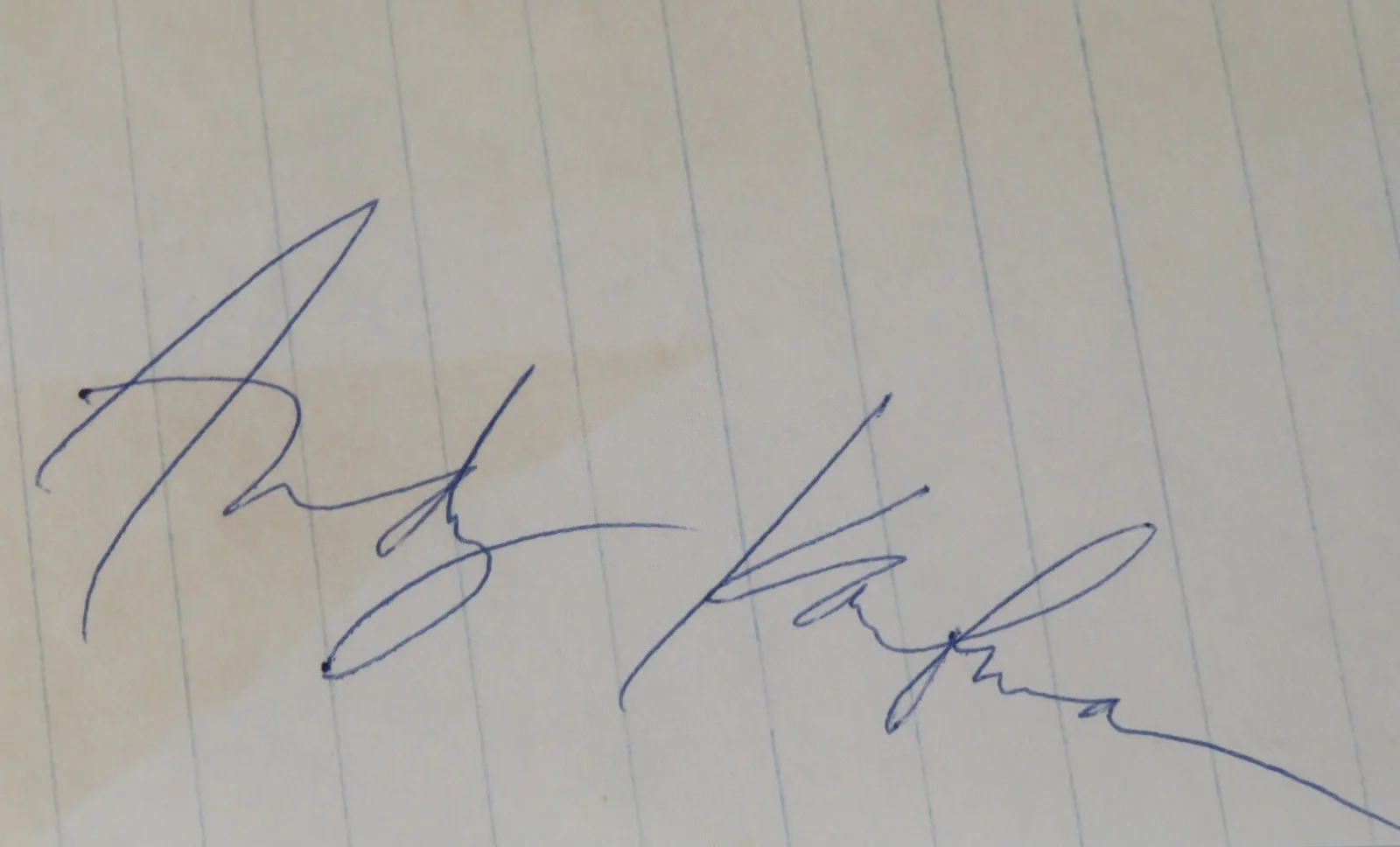 ANDY KAUFMAN Signed Autograph Auto Index Card Cut Slab JSA PSA, image 3