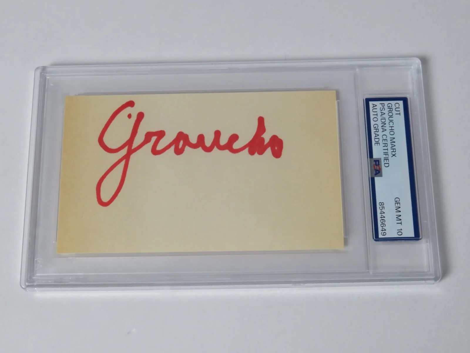 GROUCHO MARX Signed Autograph 3x5 Index Card Cut Slab JSA PSA 10 Auto, изображение 5