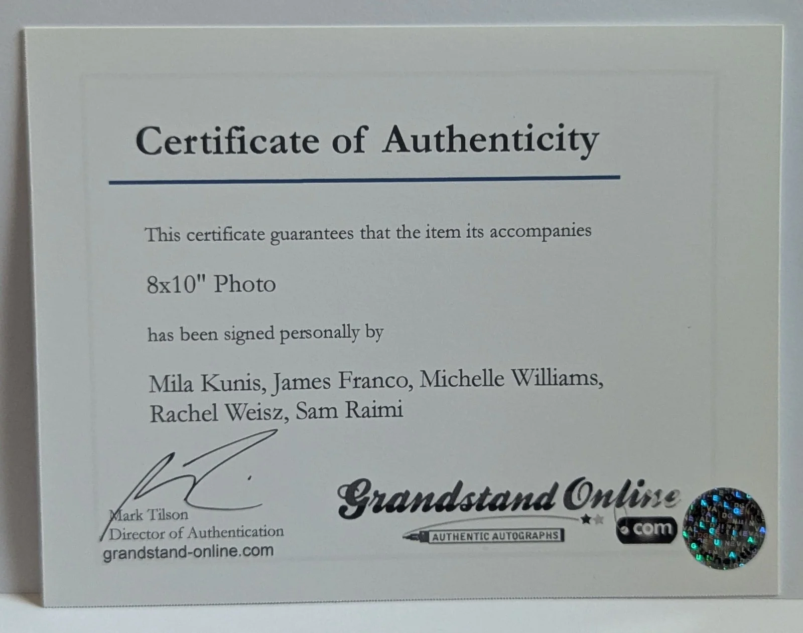 Oz The Great & Powerful Signed 8x10 Raimi Franco Kunis Williams Weisz With COA, изображение 2