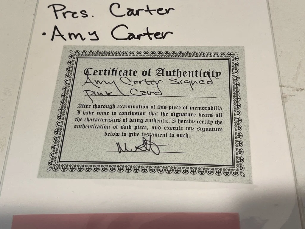 Amy Carter Hand Signed Index Card Cut President Jimmy Carter, изображение 3