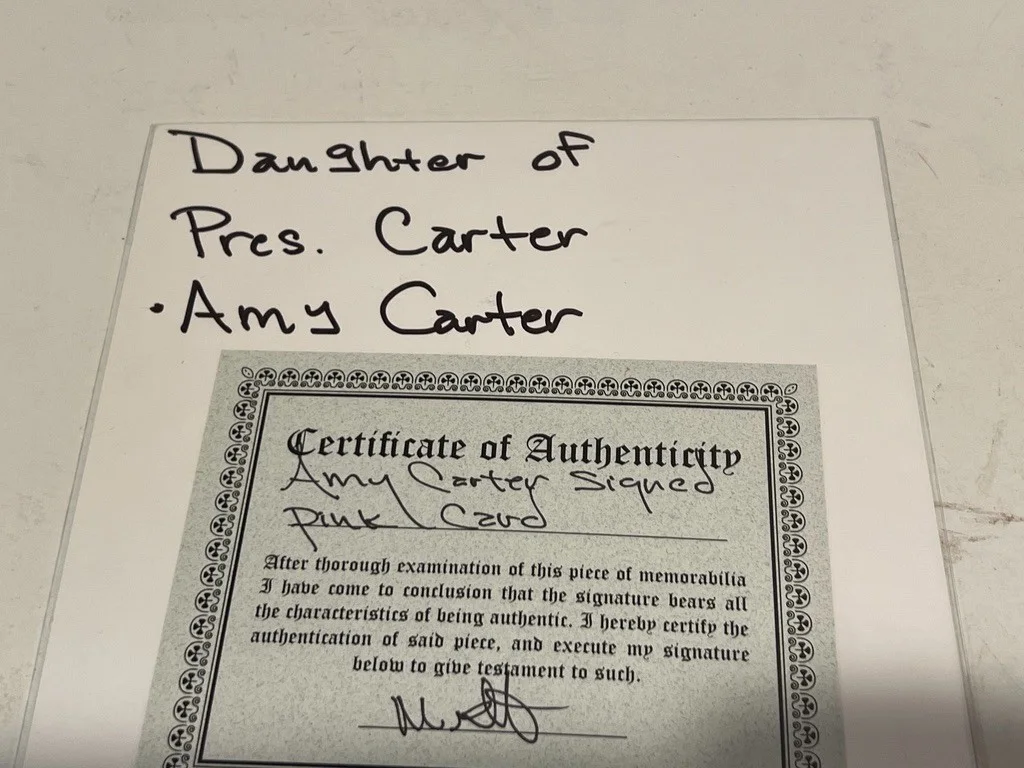 Amy Carter Hand Signed Index Card Cut President Jimmy Carter, изображение 4