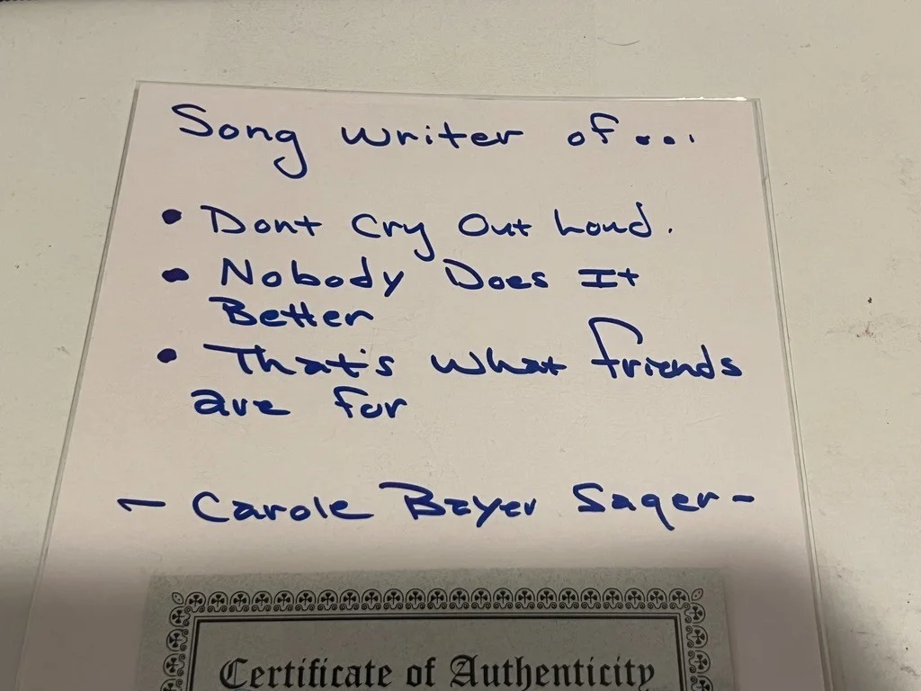 Carole Bayer Sager Hand Signed Index Card Cut Singer Songwriter, изображение 4