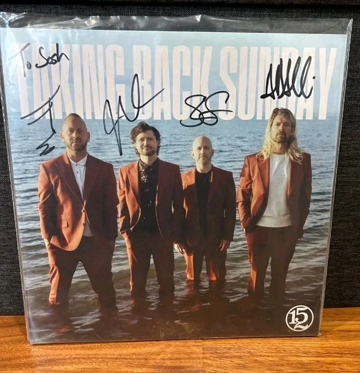 TAKING BACK SUNDAY BAND SIGNED 152 VINYL LP RECORD ALBUM 4 Members Autographed, изображение 3