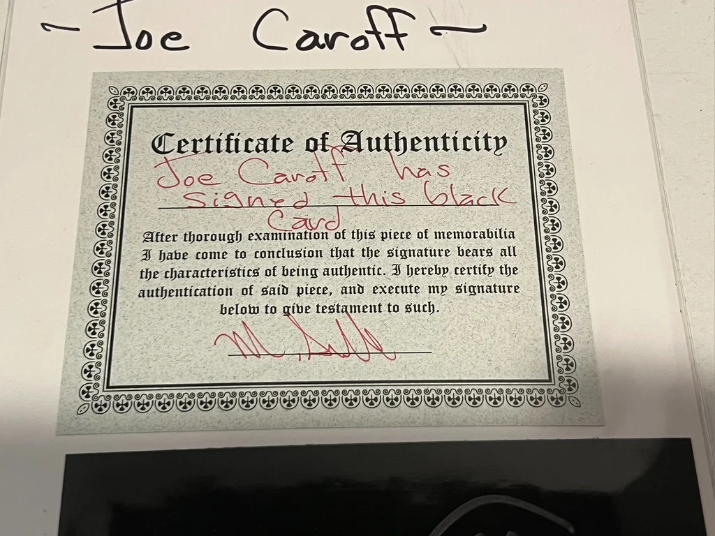 Jo Caroff Hand Signed Index Card Cut Graphic Designer James Bond 007, image 3