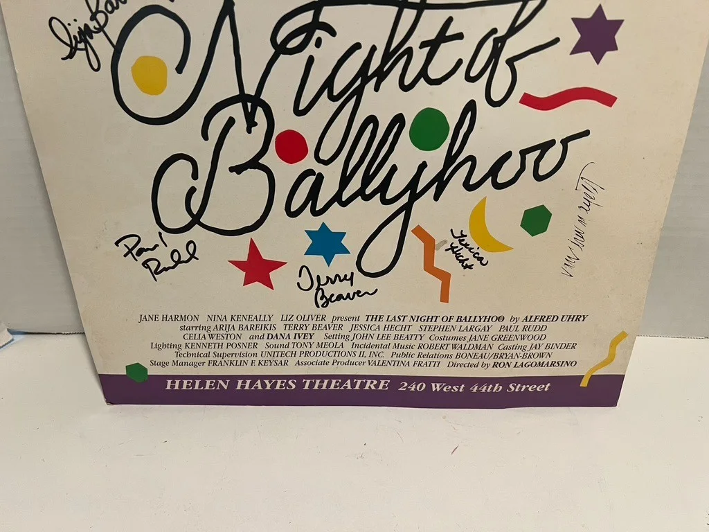 The Last Night of Ballyhoo Cast HAND SIGNED 14x22 Window Card, image 2