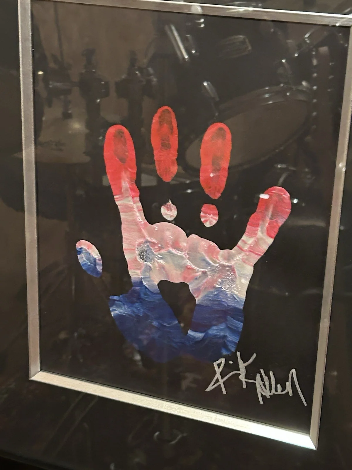 Rik Allen Signed Hand Print Def Leppard Autographed Framed, image 2