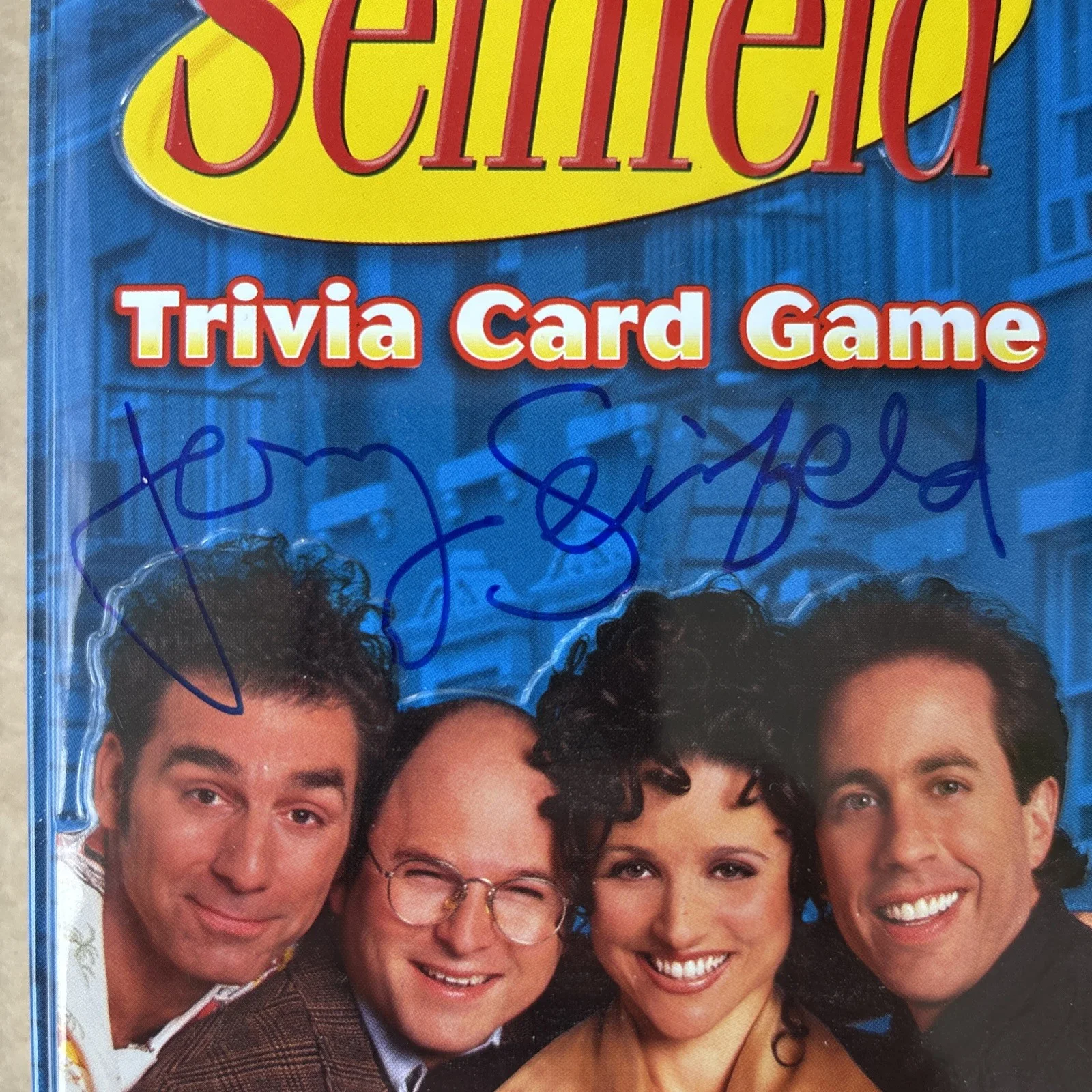 Jerry Seinfeld — Jerry Seinfeld Signed Trivia Card Game Tin Autographed JSA COA SEINFELD