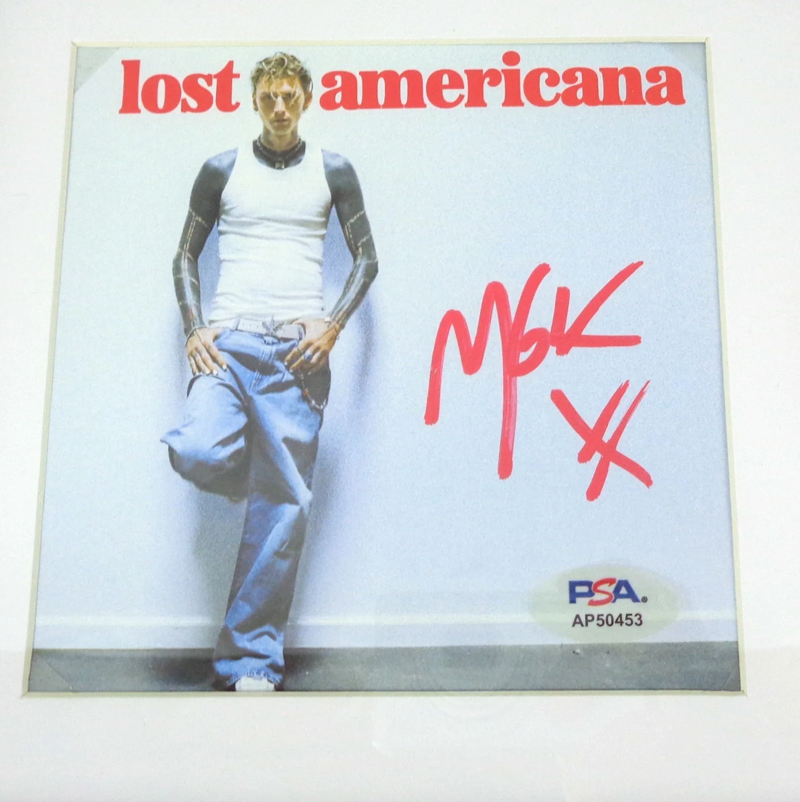 Machine Gun Kelly MGK Signed Autograph Lost Americana CD Framed PSA/DNA COA, изображение 2