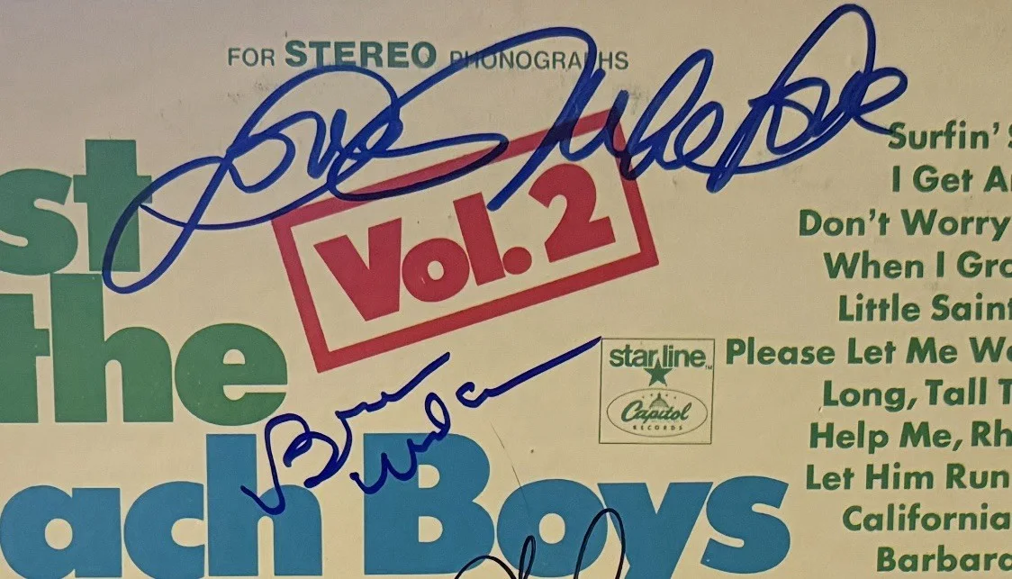 Signed beach boys Brian Wilson Mike love Al Jardine Best Of Vinyl Album Record, изображение 3