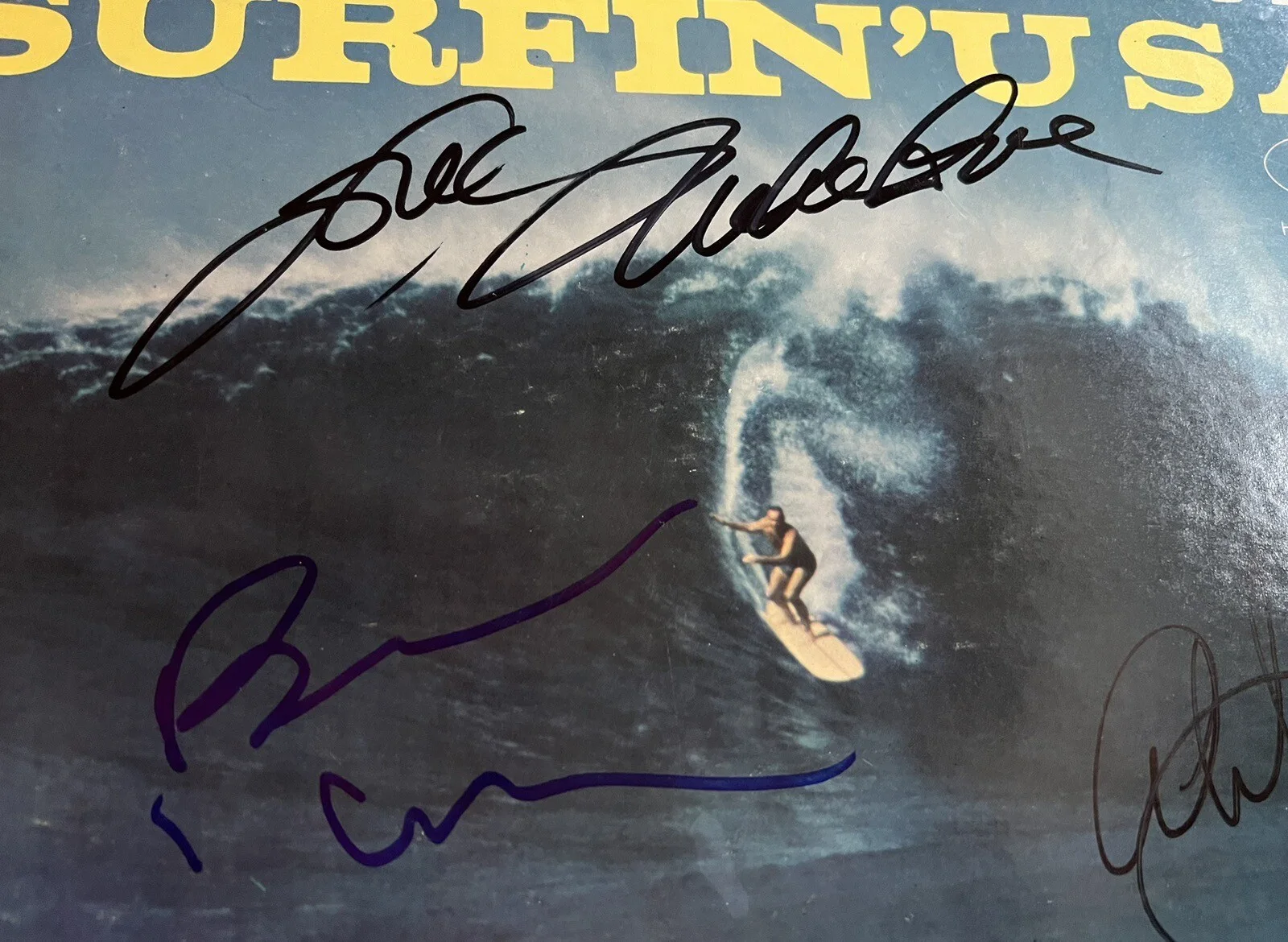 Signed Beach Boys Surfin’ USA Brian Wilson Mike Love Al Jardine Record Vinyl Lp, изображение 2