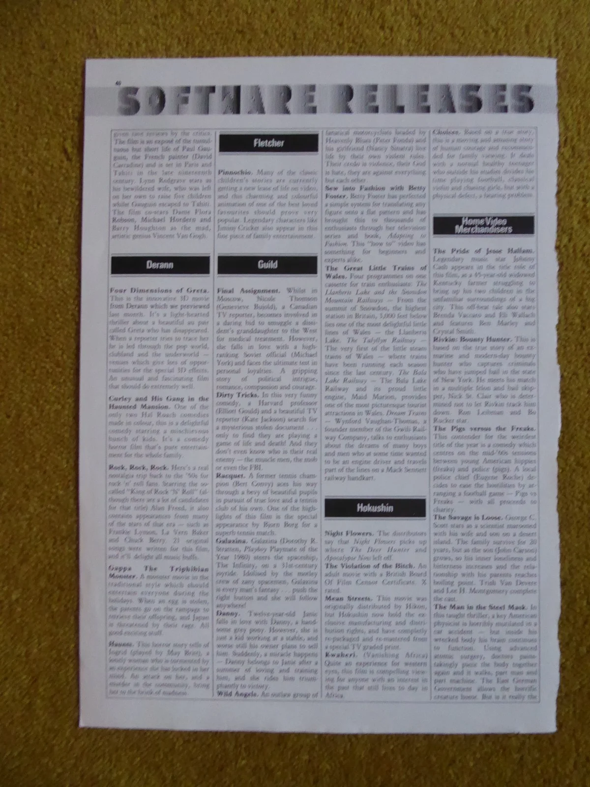 Original Video Magazine Advert Sketches Of A Strangler Video Pre Cert 1978, изображение 2