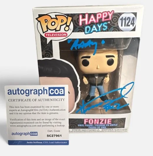 Henry Winkler — Henry Winkler Signed Fonzie Funko Pop #1124 Happy Days ACOA Autographed, изображение 5