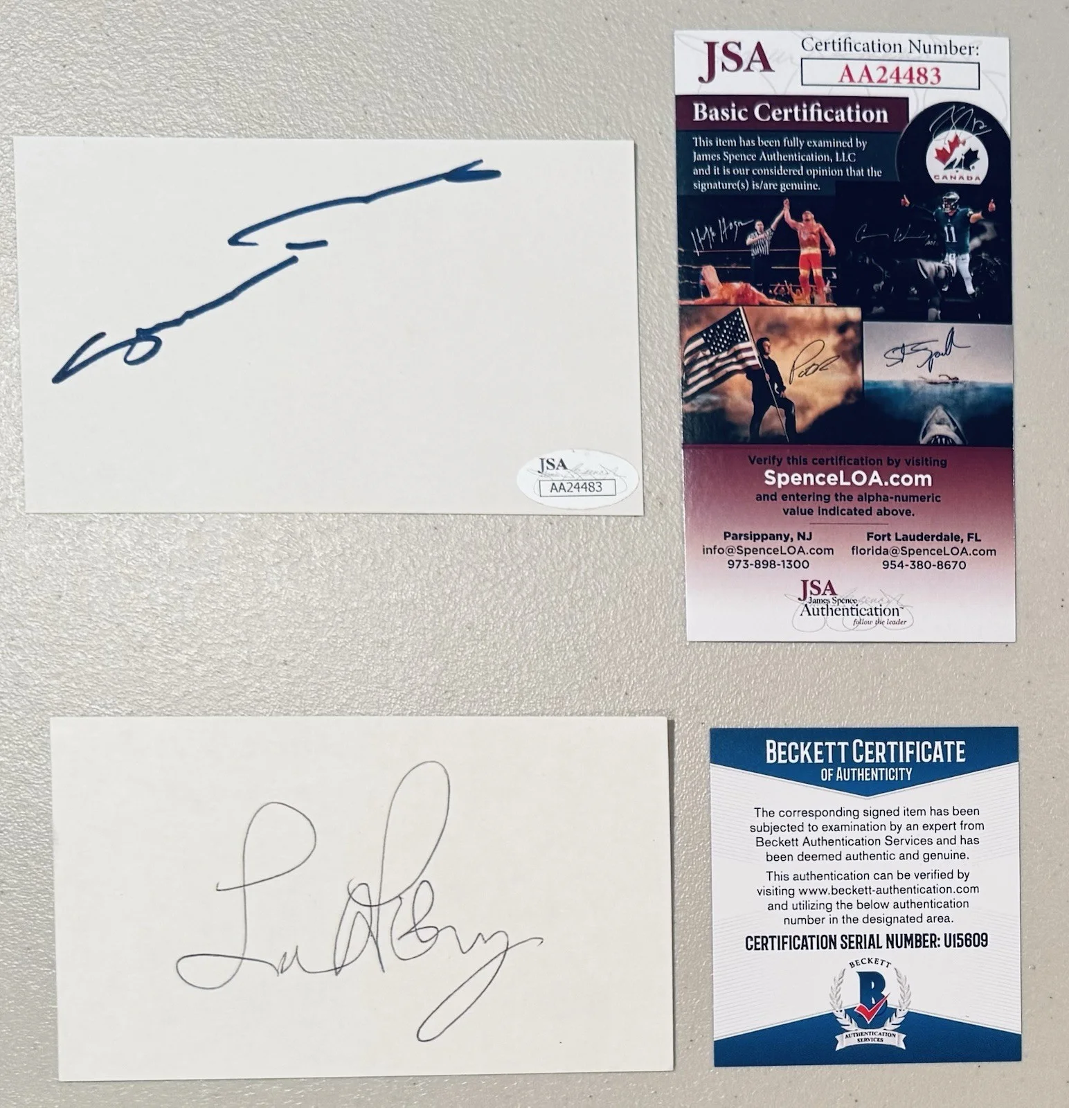 Beverly Hills 90210 Signed Cast 3x5 Card Set X8 Beckett JSA Luke Perry Doherty, изображение 2