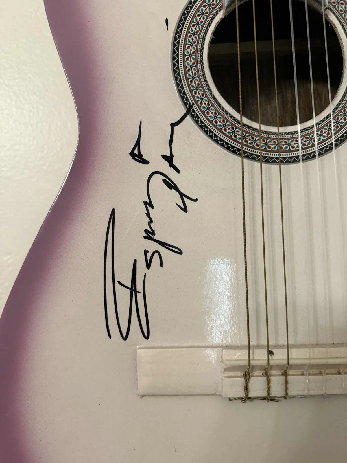Juan Calleros, Fher Olvera, Sergio Vallin — Espinoza Paz Autograph Acoustic Guitar, image 2
