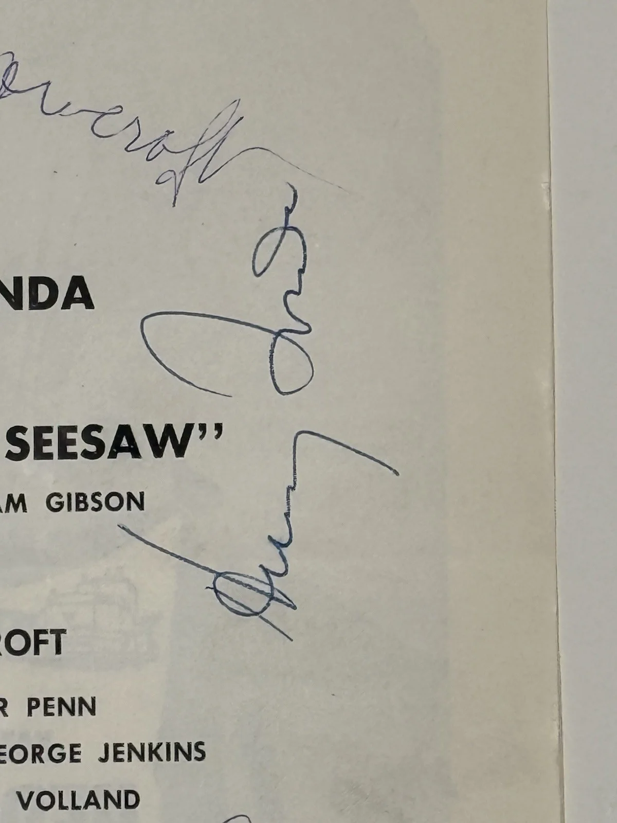 Henry Fonda & Anne Bancroft Signed Playbill Title Ph Two for the Seesaw JSA COA, image 2